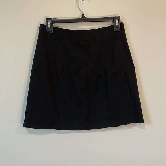 SHEIN Black Button Front A-line High Waist Solid Mini Skirt - Picture 6 of 8
